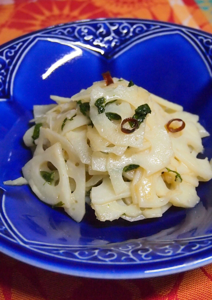 簡単！シャキシャキ！紫蘇香る蓮根炒め-レシピのメイン写真
