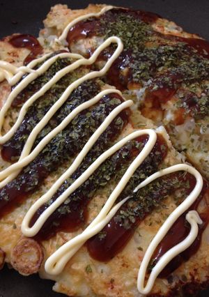 根菜としめじのお好み焼き（キャベツなし）-レシピのメイン写真