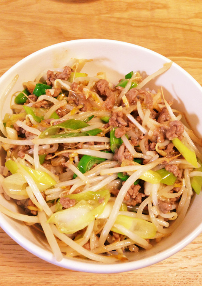 もやしと豚ひき肉のネギ味噌炒め-レシピのメイン写真