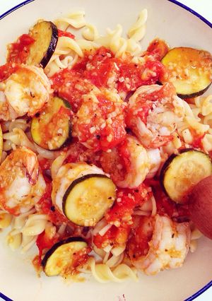 海老とズッキーニのトマトソースパスタ-レシピのメイン写真