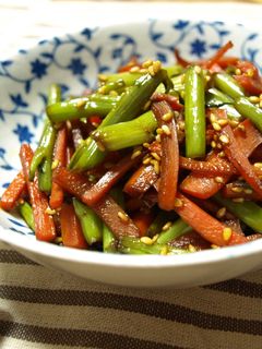 空心菜の茎とにんじんのきんぴら-レシピのメイン写真