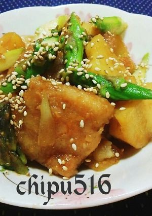 簡単 豚バラ肉とポテトのアスパラ炒め-レシピのメイン写真