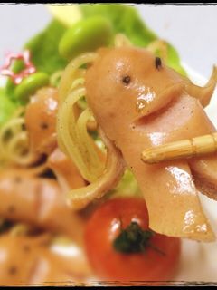 髪の生えたソーセー人☆ハロウィンにも-レシピのメイン写真