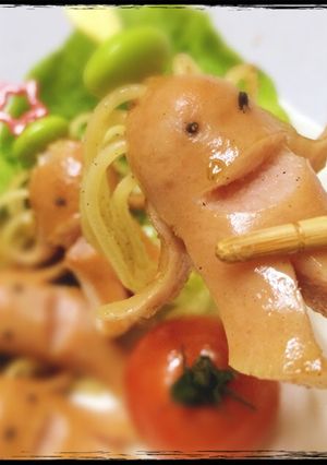 髪の生えたソーセー人☆ハロウィンにも-レシピのメイン写真