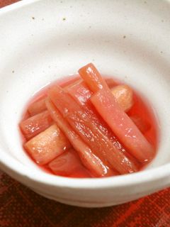赤ずいきの甘酢漬け-レシピのメイン写真