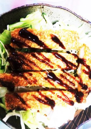 簡単！ミックスサラダ♡ソースカツ丼-レシピのメイン写真