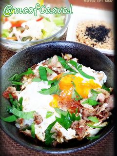 簡単!塩豚目玉焼き丼♪-レシピのメイン写真