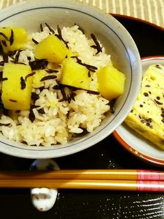 秋!ひじき煮×さつまいもご飯♪-レシピのメイン写真