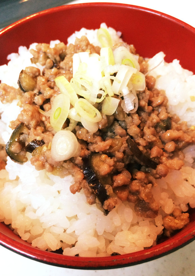 茄子と挽肉の味噌炒め丼ver簡単-レシピのメイン写真