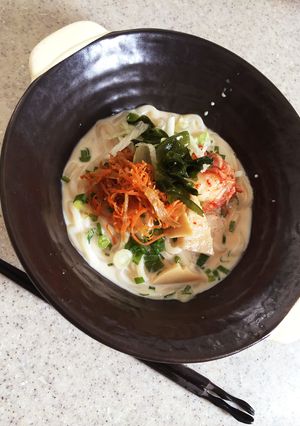 豆乳キムチ♡めんつゆでぶっかけうどん♪-レシピのメイン写真