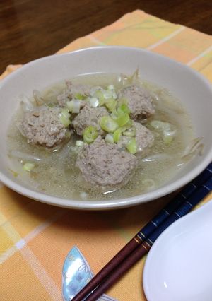 簡単　ひき肉団子ともやしのスープ-レシピのメイン写真