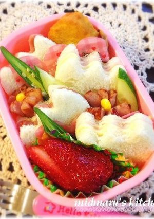 幼稚園の簡単お弁当✿お花のサンドイッチ-レシピのメイン写真