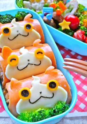 キャラ弁妖怪ウォッチジバニャンオムロール-レシピのメイン写真