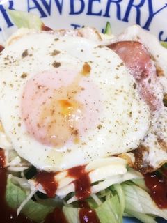 簡単♪激ウマ☆ハムエッグ丼-レシピのメイン写真