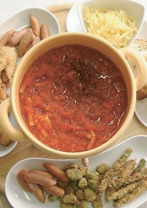 春野菜のトマトチーズフォンデュ-レシピのメイン写真