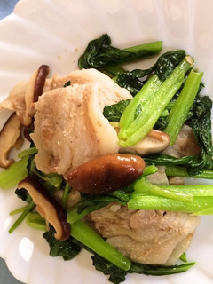 小松菜と豚バラ肉の炒め物-レシピのメイン写真