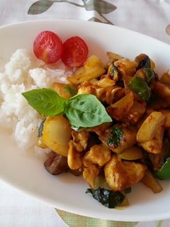 えっエスニック風?なすのバジルカレー炒め-レシピのメイン写真