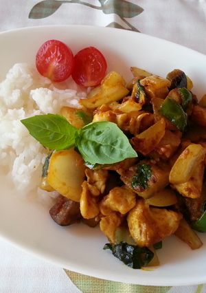 えっエスニック風？なすのバジルカレー炒め-レシピのメイン写真