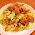 キャベツと練り物の和風パスタ。