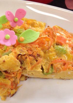 弁当に！簡単ニンジンしりしり卵ピザ♡-レシピのメイン写真