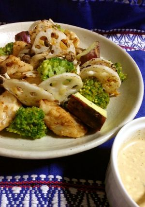 簡単ボリューム低カロリー焼き鶏胸と温野菜-レシピのメイン写真