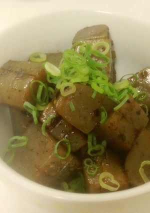 ネギマヨポン酢の焼きこんにゃく♡-レシピのメイン写真