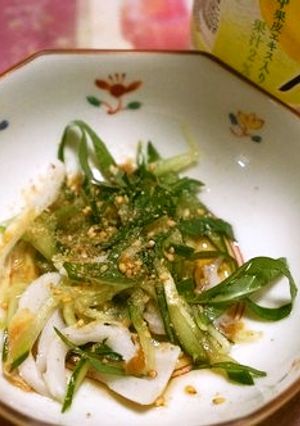 キュウリ、竹輪、あおばの和え物-レシピのメイン写真