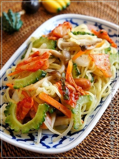 夏味♪ ゴーヤーとキムチの塩ダレ焼きそば-レシピのメイン写真