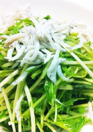 水菜としらすゴマ油あえ☆ビールのお供-レシピのメイン写真