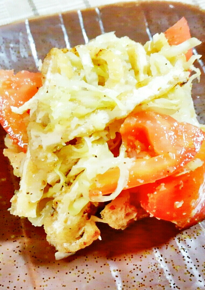 キャベツと炙りうす揚げ・トマトの酢の物♪-レシピのメイン写真