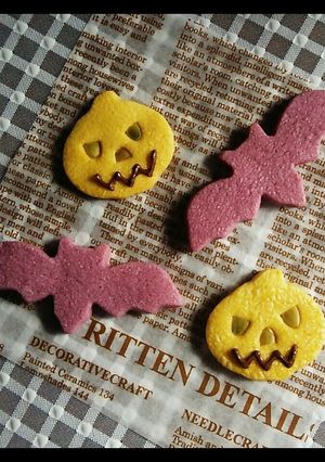 【カボチャ】型抜きクッキー【コウモリ】-レシピのメイン写真