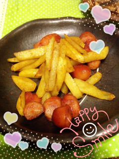 じゃがウィンナーのカレー炒め♪-レシピのメイン写真
