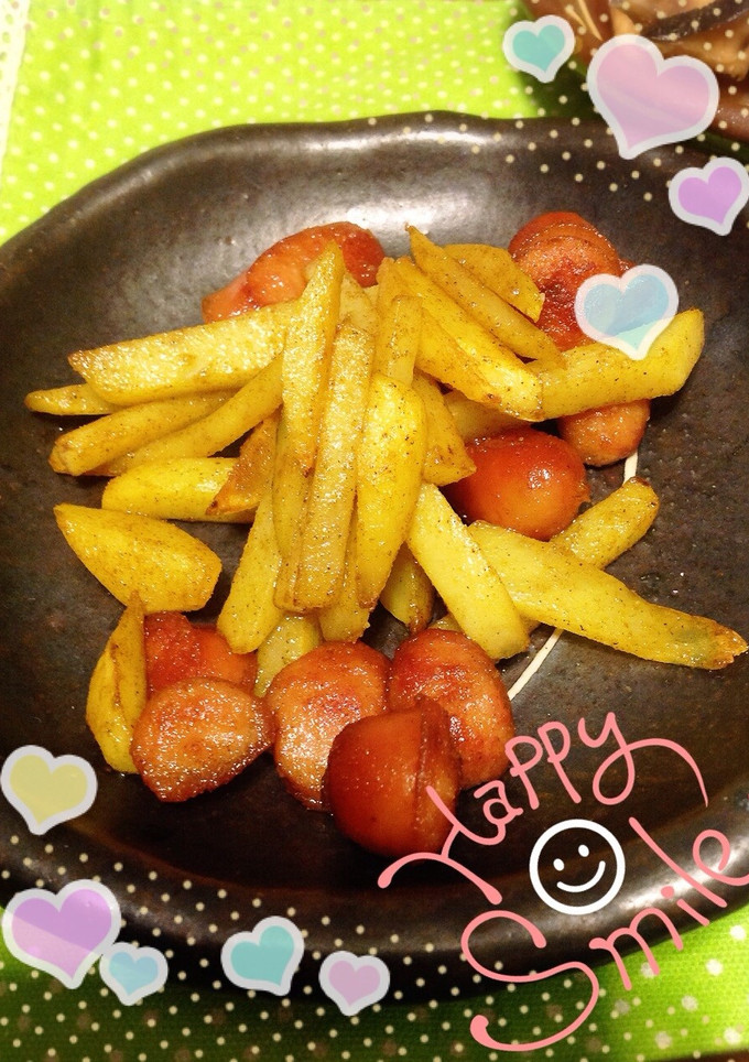 じゃがウィンナーのカレー炒め♪-レシピのメイン写真