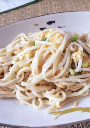 ネギ塩卵うどん-レシピのメイン写真
