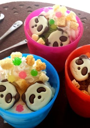 ほんのり塩味♡さくさくぱんだパフェ-レシピのメイン写真