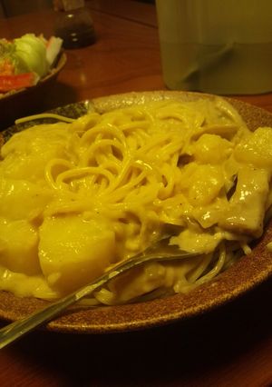 エリンギと馬鈴薯のシチュークリームパスタ-レシピのメイン写真