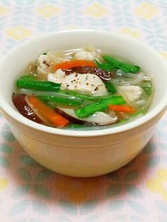 〖ヘルシー♬鶏ささみ肉と野菜のスープ〗-レシピのメイン写真