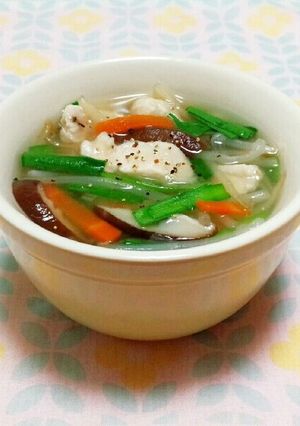 〖ヘルシー♬鶏ささみ肉と野菜のスープ〗-レシピのメイン写真