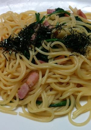 ほうれん草とベーコンの醤油スパゲティ-レシピのメイン写真
