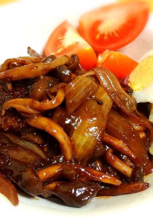 シャキシャキ蓮根の煮込みハンバーグ♫-レシピのメイン写真