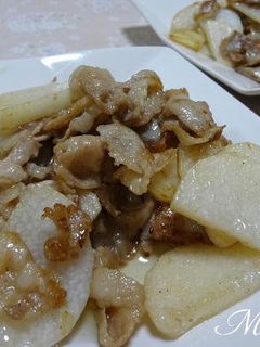 長芋と豚肉のニンニク炒め-レシピのメイン写真