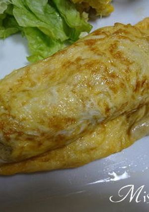 舞茸とベーコンのチーズ入りオムレツ-レシピのメイン写真