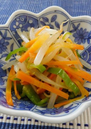 新発田市給食レシピ☆ピーマンの酢の物-レシピのメイン写真