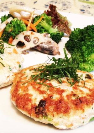 蓮根と豆腐のふわふわ和ハンバーグ-レシピのメイン写真
