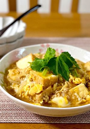 絹揚げと鶏ひき肉の卵とじ-レシピのメイン写真