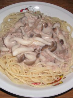 キノコのクリームスパゲッティー@手抜き-レシピのメイン写真