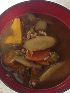 かぼちゃの煮物☆リメイク♪味噌汁-レシピのメイン写真
