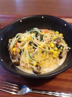 フライパンひとつ♪クリームパスタ-レシピのメイン写真
