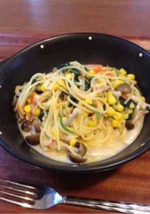 フライパンひとつ♪クリームパスタ-レシピのメイン写真