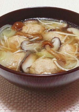 〖お腹満足♡肉団子と茸のスープ〗-レシピのメイン写真
